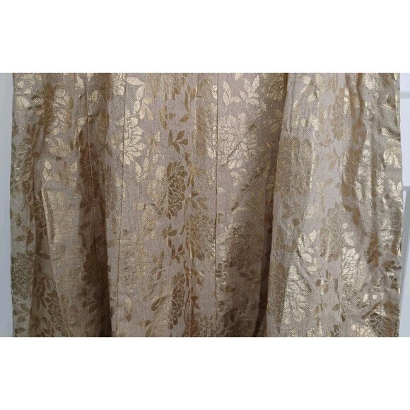 Handmade Bohemian Maxi Skirt Neutral Metallic Gold Floral Design 16 EUC Gorgeous - Picture 4 of 10